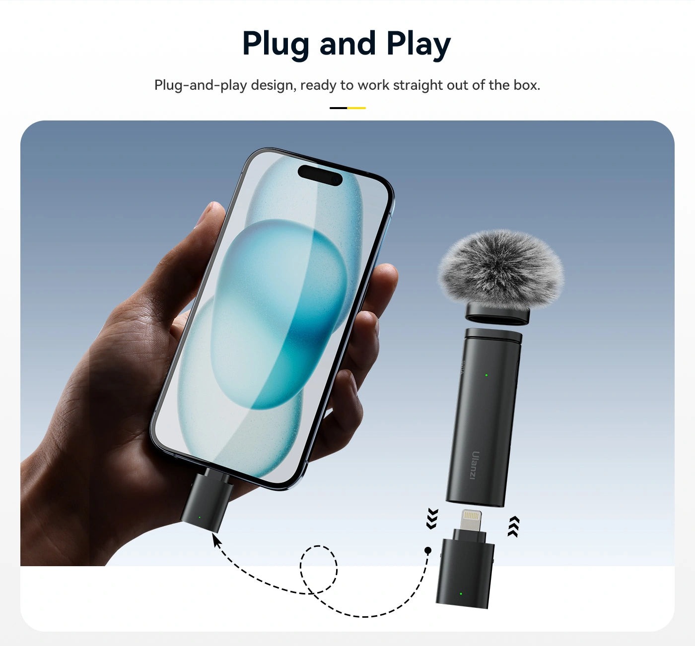 Ulanzi WM-10 Wireless Clip-on Microphone for Type-c Mobile. 