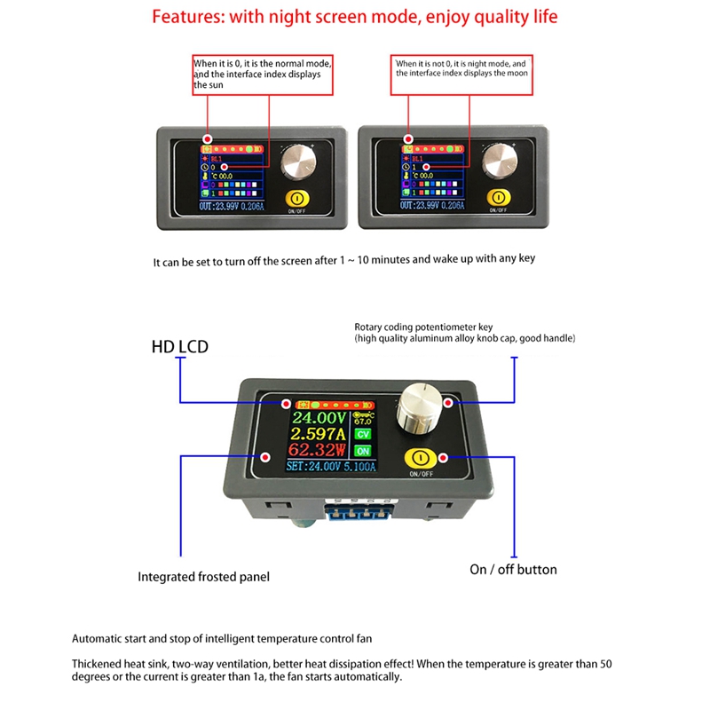 XYS3580 DC-DC Buck Boost Converter CC CV 0.6-36V 5A Power Module Adjustable Regulated Laboratory Power Supply Variable. 