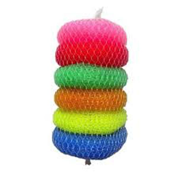 6 Pieces Dish Wash Scrubber - Multi Color
