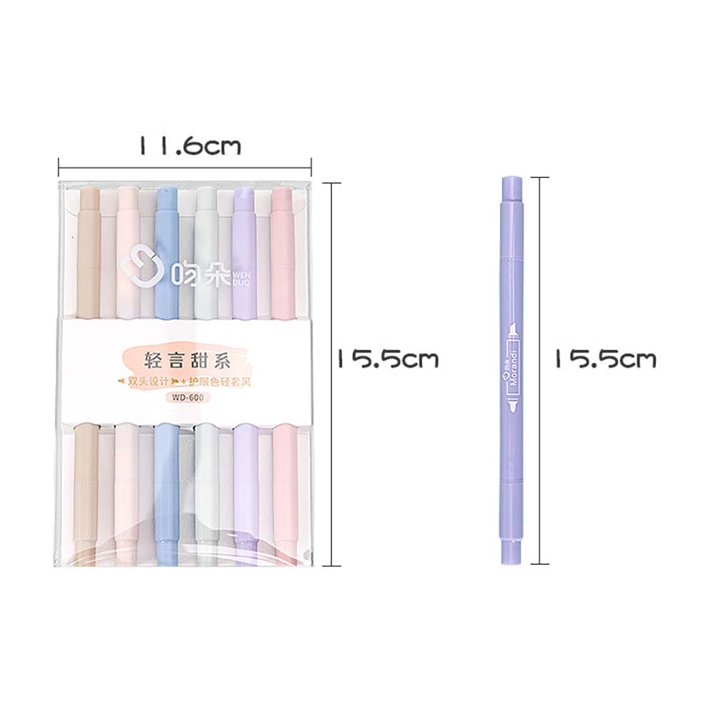 6 Colors Highlighters Dual Tip Highlighter Pen Brush Pen Eye Protection Marker School Supplies Stationery. 