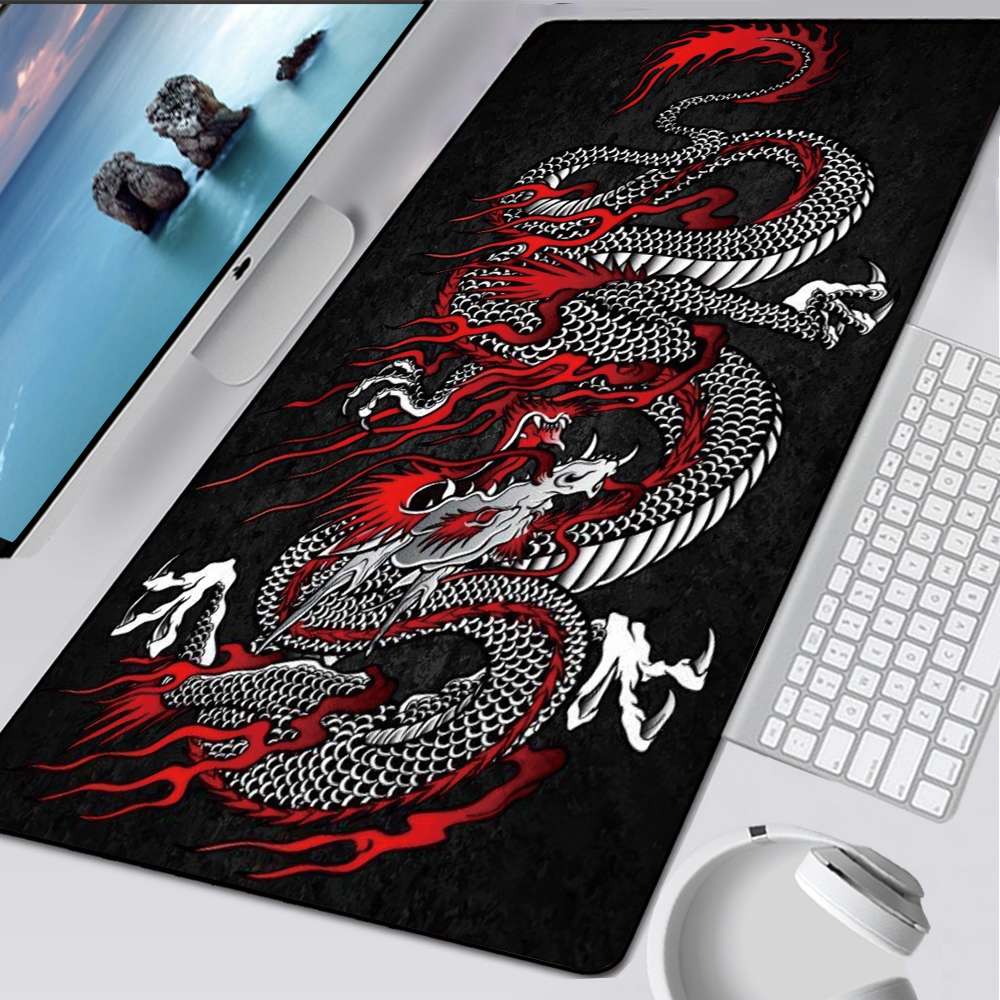 Japanese Dragon Large Mouse Pad Cool Gaming Lock Edge Mousepad Pad on The Table Mats Laptop Notebook Rubber Game Speed Playmat. 