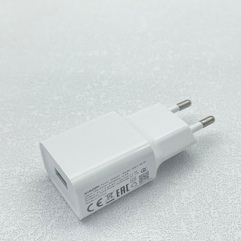 MDY-08-EI Mi 6 Quick Charger USB EU Plug 18W Adapter Type C Cable For Mi XIAOMI Note 10 Lite Redmi 10X 10 Ultra Note 9 9s 9A. 