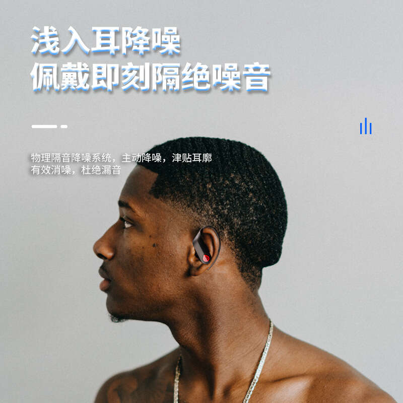YYK-Q63 sport ear mounted TWS dual digital display ultra long standby wireless Bluetooth earphones ENC intelligent noise reduction. 
