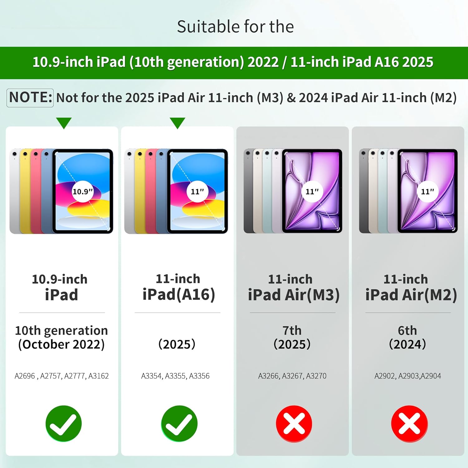 Compatible with apple iPad (A16) 11th Generation Case 11 Inch 2025 New, for iPad 10th Generation Case 10.9 Inch 2022, Trifold Stand TPU Protective Cover with Pencil Holder, Auto Sleep/Wake Model: A2757 A2777, A3162 A2696 A3355 A3356 A3354. 