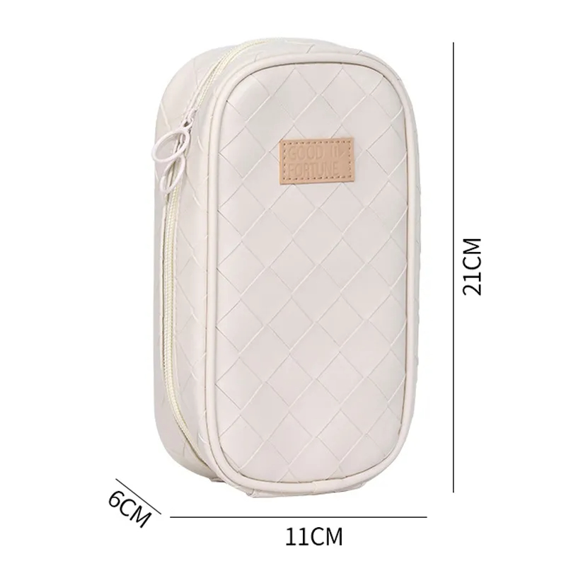 Extra Large Pencil Case Versatile Portable Multi-layer Pen Box Zippered PU Material Pencil Pouch for School Supplies Art. 