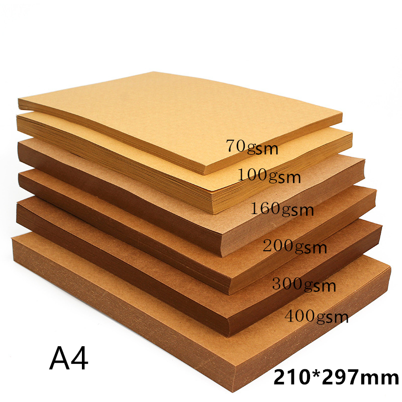 70-200gsm 10/20/50pcs High Quality A4 Brown Kraft Paper DIY Handmake Card Making Craft Paper Thick Paperboard Cardboard Amour zii
