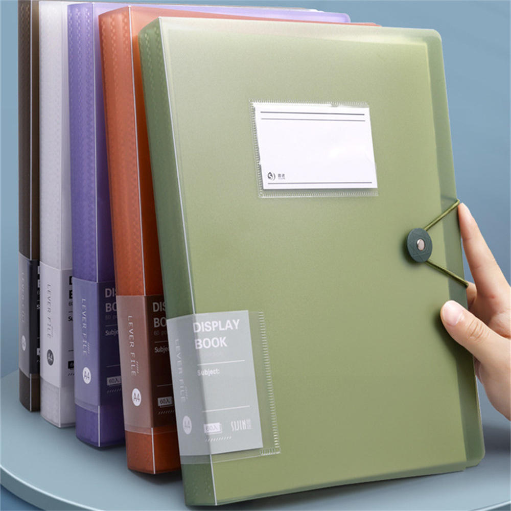 A4 File Folder Display Book Transparent Insert Paper Document Organizer Bag Office Supplies Stationery. 