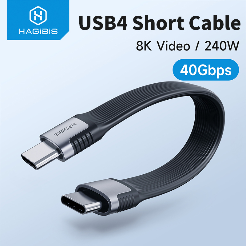 BeginnerBer Hagibis USB4 Data Cable 40Gbps USB C to Type C Short Cable PD 240W 8K 60Hz for Thunderbolt 3/4 iPhone 15 Pro Max SSD Power Bank