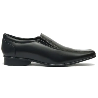 Mens black slip on best sale formal shoes