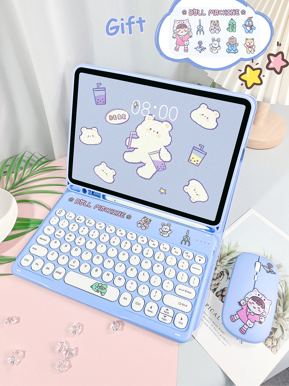 Magic keyboard Wireless Mouse For iPad Pro 11 Case M4 2024 M2 iPad Air 4 case Air 5 10.2 9th Generation case bluetooth keyboard