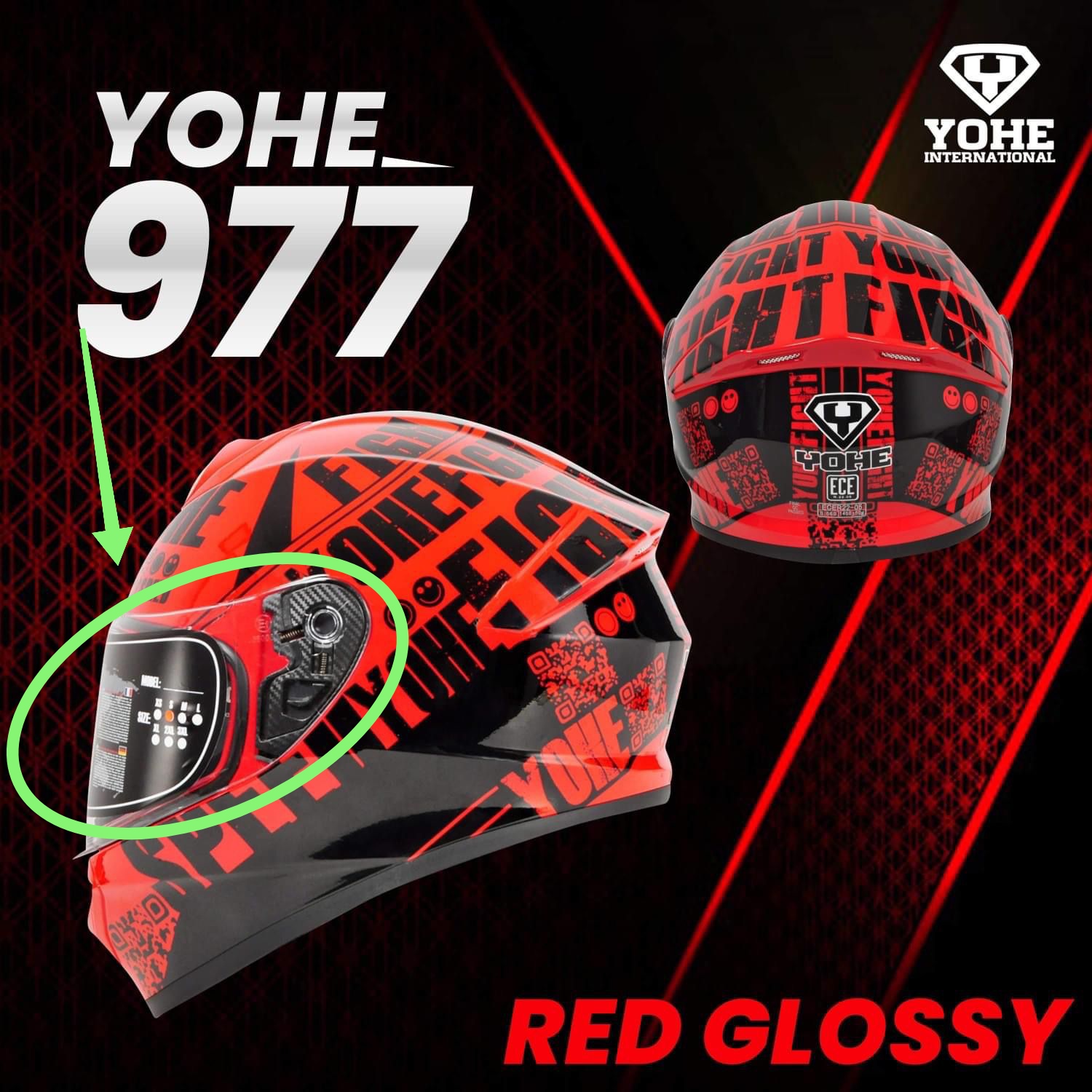 Yohe Helmet Visor ( model- 977,978 ). 