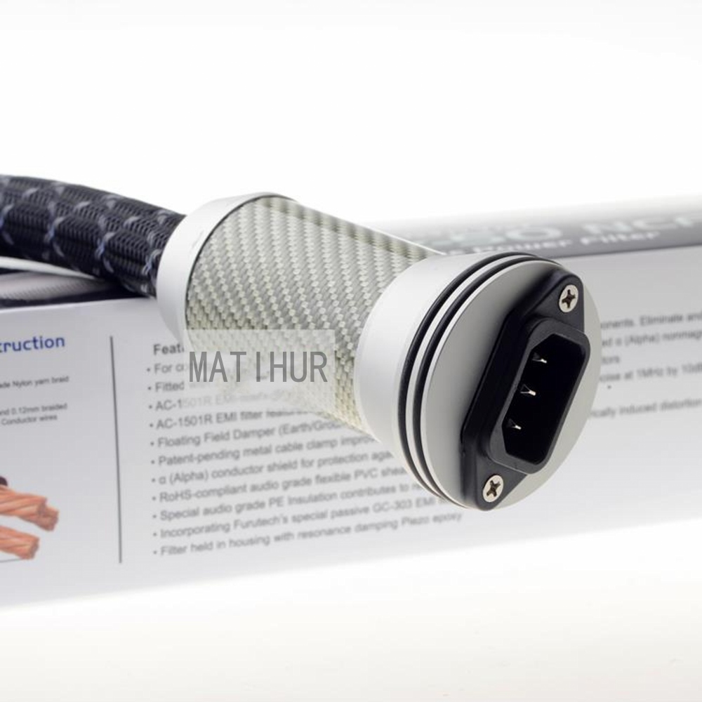FURUTECH Flux-50 NCF Power Filter 30CM Nano Crystal Rhodium Plating Nonmagnetic FI-50R NCF Connector Made in Japan No Box. 