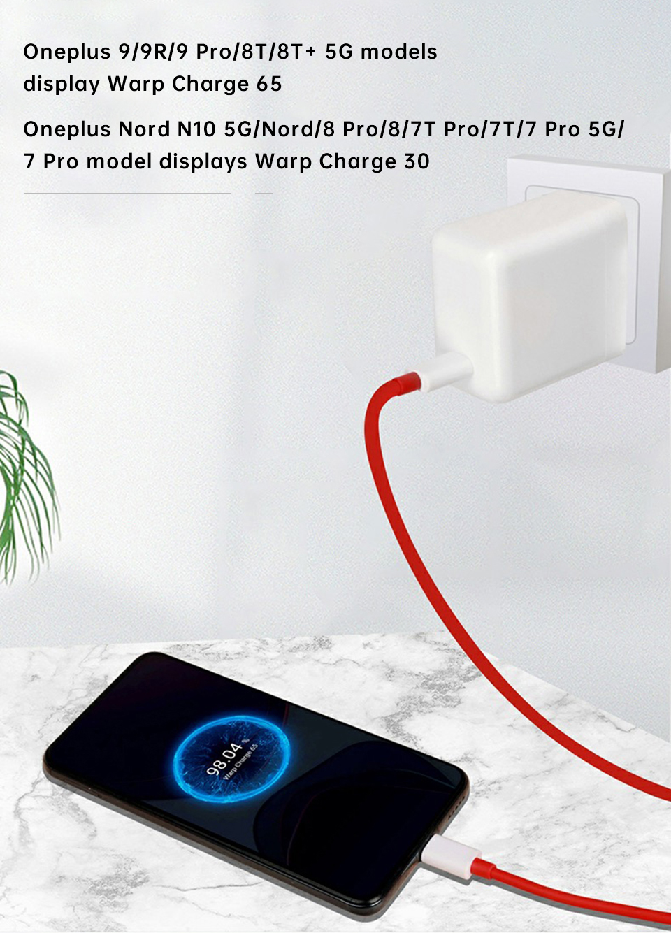 65w For Oneplus 9 Pro Warp Charger 65 Power Adapter EU US Dash Charger One Plus 9pro 8 T 8t+ 5g Chargeur Usb C To Type C Cable. 