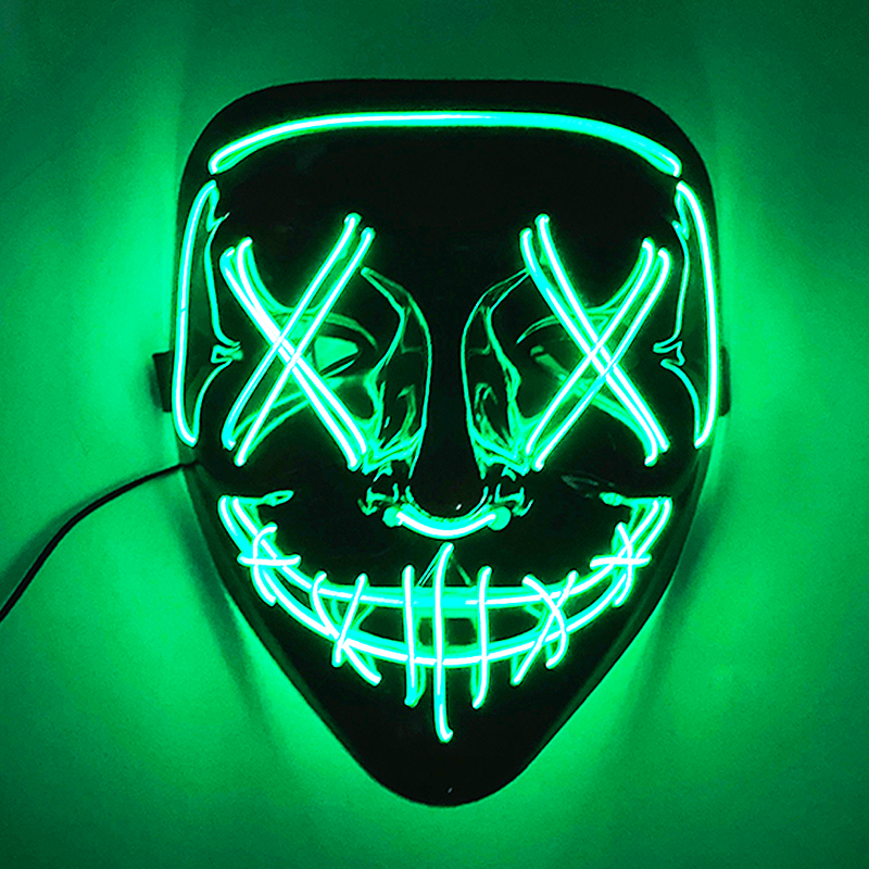 10 Color optional horror killer cosplay Masks led light up mask Halloween Party Light Props haunted house masquerade masks decor. 