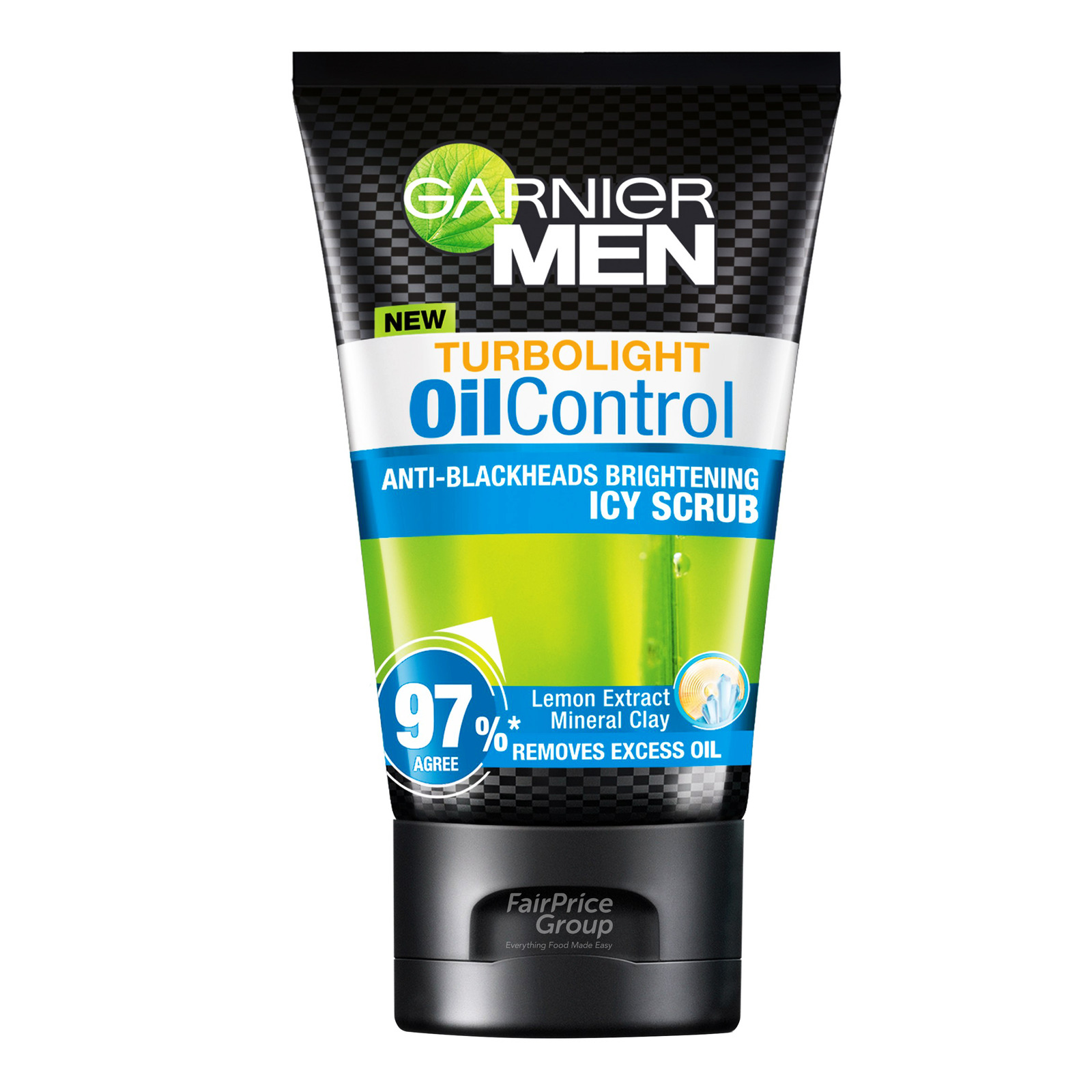 Garnier Men Turbo Light Cleanser Scrub - Oil Control (Icy) | NTUC FairPrice