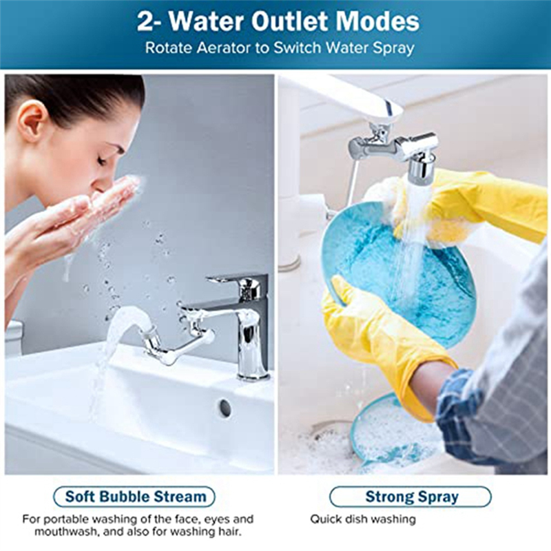 Faucet Extender Brass Faucet Extender 1080 Swivel Robotic Arm Faucet Aerator, 2 Types of Water Discharge Model, Robot Arm for Cleaning. 