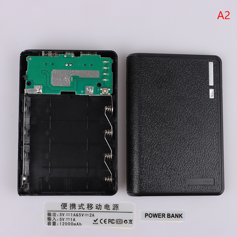 4*18650 Battery Holder 5V Dual USB Power Bank Battery Box Solderless Mobile Power Kit DIY Shell Case Charging Storage Case MJD. 