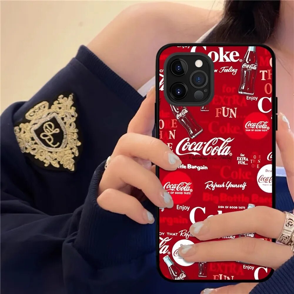 C-coca-cola Phone Case For IPhone 15 8 7 6 6S Plus X SE 2020 XR XS 14 11 12 13 Mini Pro Max Mobile Case. 