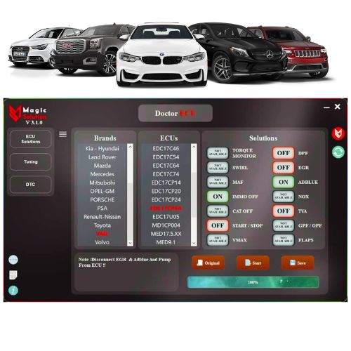 Automotive ECM Tuning Software Magic Solution For DPF EGR ADBLUE CAT IMMO OFF Remapping MagicSolution 1-Month Subscription