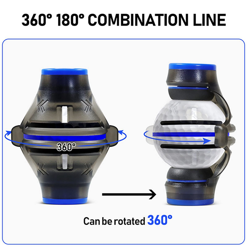 Golf Ball Line Marker Drawing Tool and Mark Pens Set Template Alignment Putting Marking Liner 360-Degree Rotation Tools Easy to Use. 