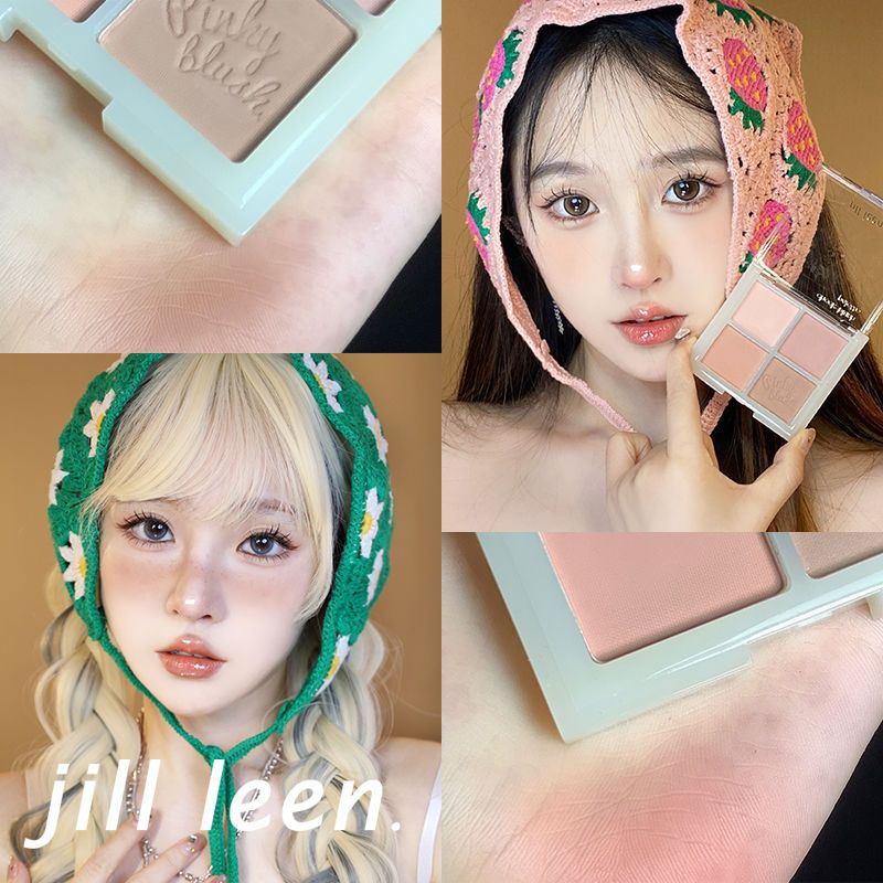 JILL NFour Colors Colorful Blush Natural Three-Dimensional Complexion Improvement Not Easy to Smudge Peach Makeup Chin Purple Cheap. 