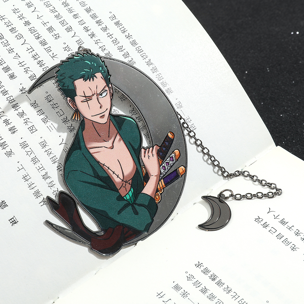 One Piece Anime Bookmark - Luffy & Zoro Design, Stainless Steel Reading Gift For Fans
