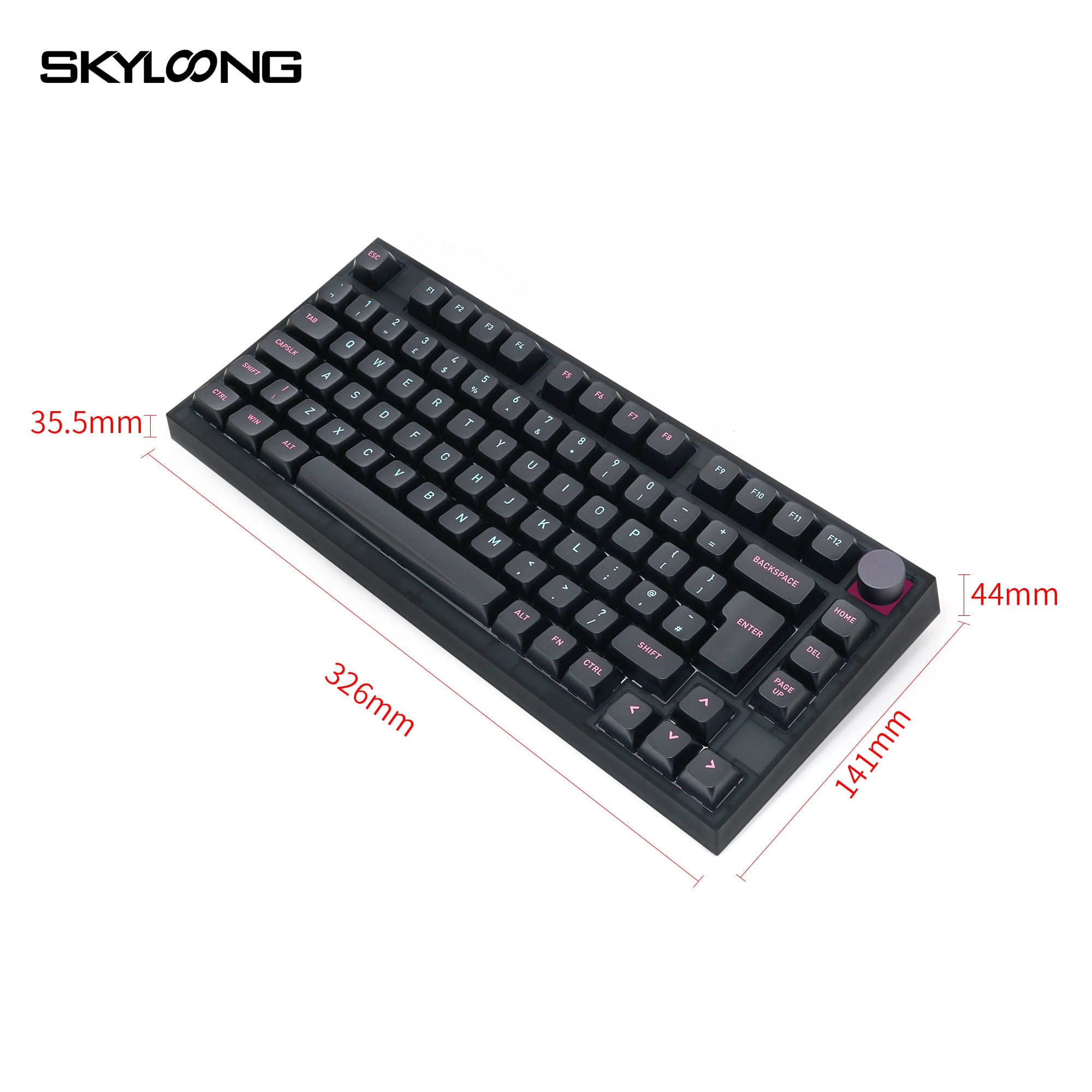 SKYLOONG GK75 ISO Layout Knob Mechanical Keyboard Optical Switch Hot Swappable Miami Night USB RGB Programmable Gaming Keyboards. 