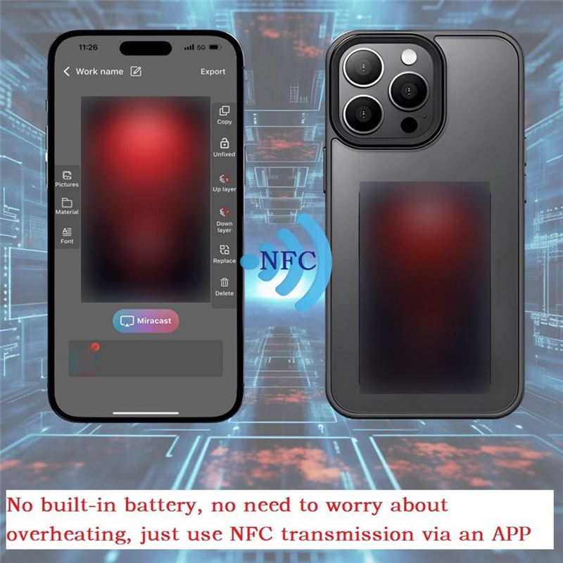 Smart Photo Rear Projection DIY Phone Case Instantly Displays Photos on Back Cover for 15Pro Max. 