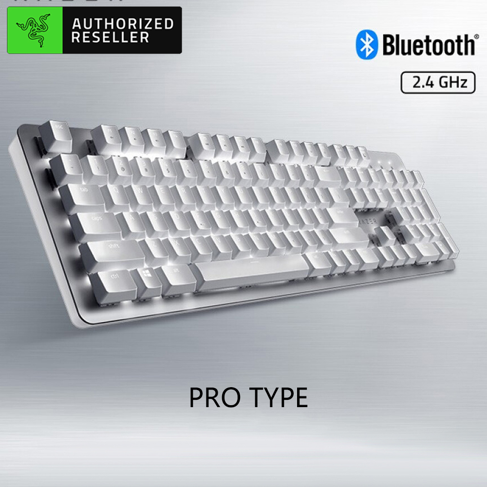 Razer Pro Type Mechanical Keyboard Bluetooth+2.4GHz Dual-mode Wireless Keyboard with Razer Orange Mechanical Switches Silver