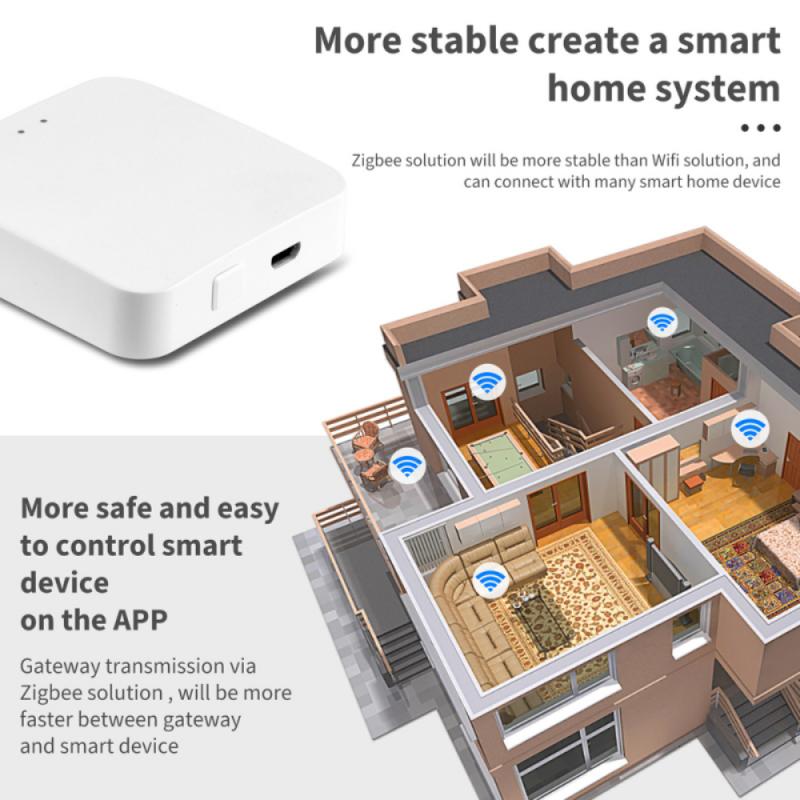 Tuya ZigBee 3.0 Smart Gateway Hub Smart Home Bridge Smart Life APP Wireless Remote Controller Works With Alexa Google Home. 