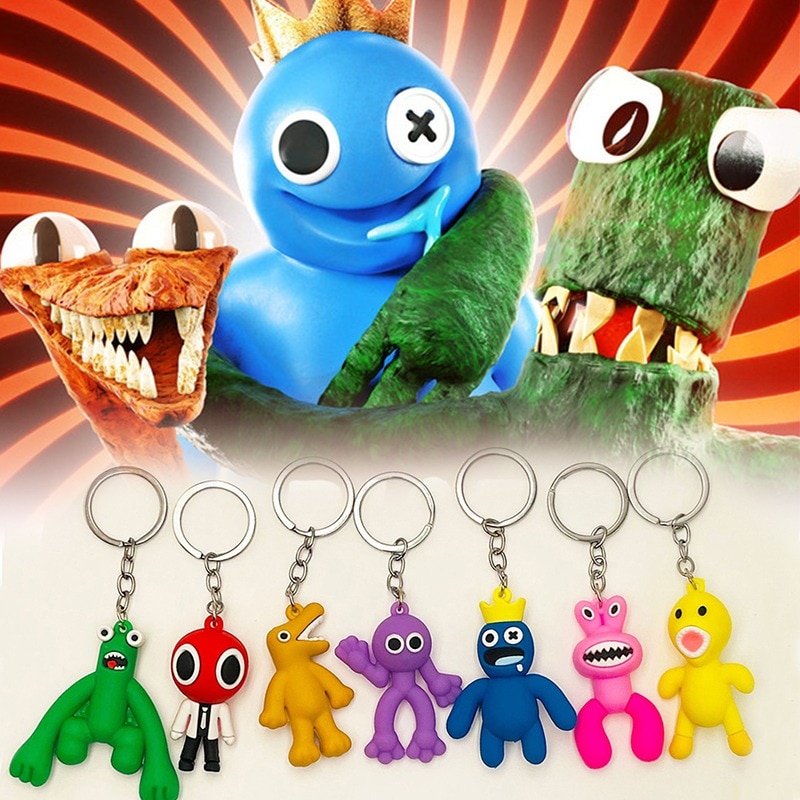 Hot Game Rainbow Friends Keychains Anime Cute Blue Monster Car Key Chains  Kawaii Toys Kids Christmas Gift Keyring - AliExpress