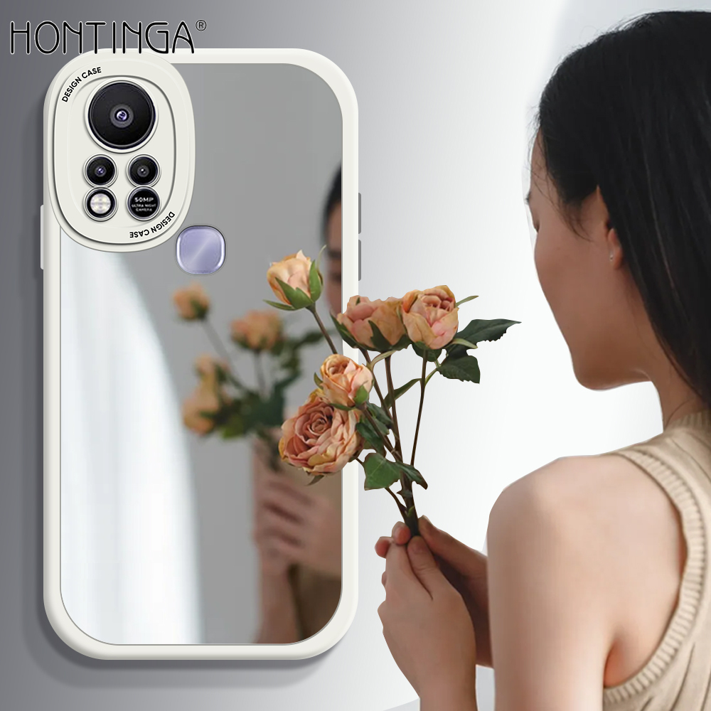 Hontinga for Infinix Hot 11S Back Cover Slim Mirror Solid Color Back Silicone Soft Phone Case