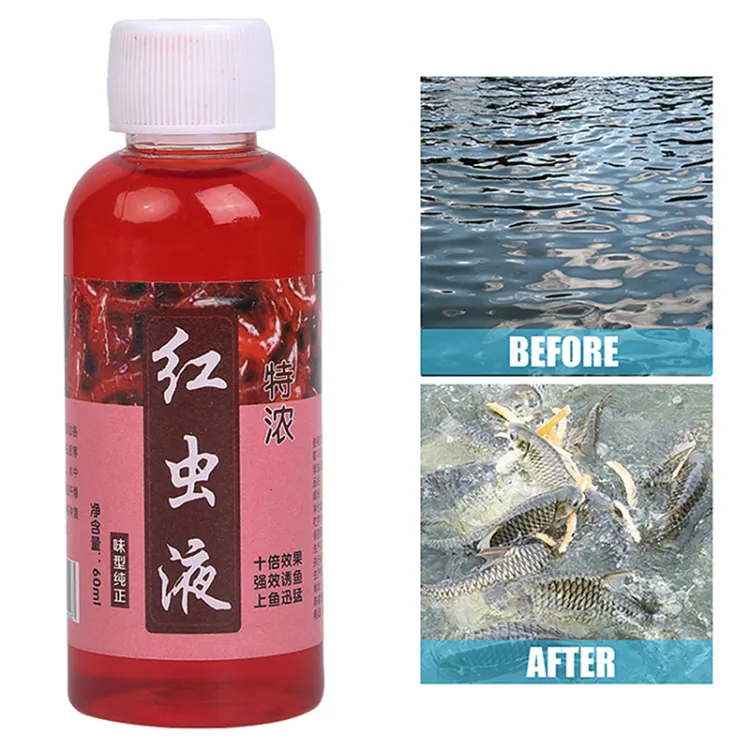 Fish Bait Additive 60ml Red Worm Liquid High Concentration Fish
