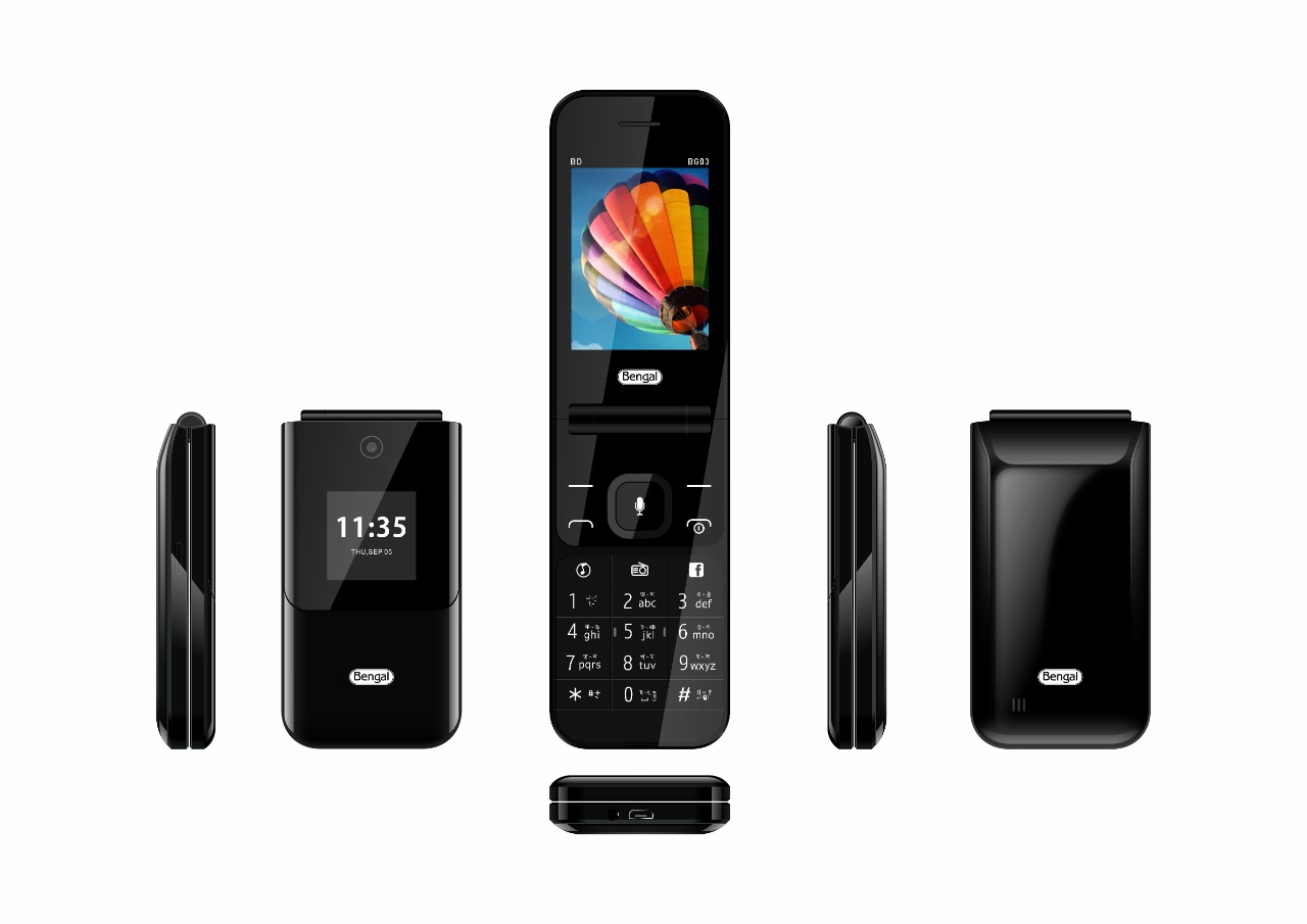 Bengal BG 03 Dual Sim Standby Dual Display 2.8"Main&1.54" Secondary Display 1500mAh Battery Classice Folding Feature Button Mobile Phone. 