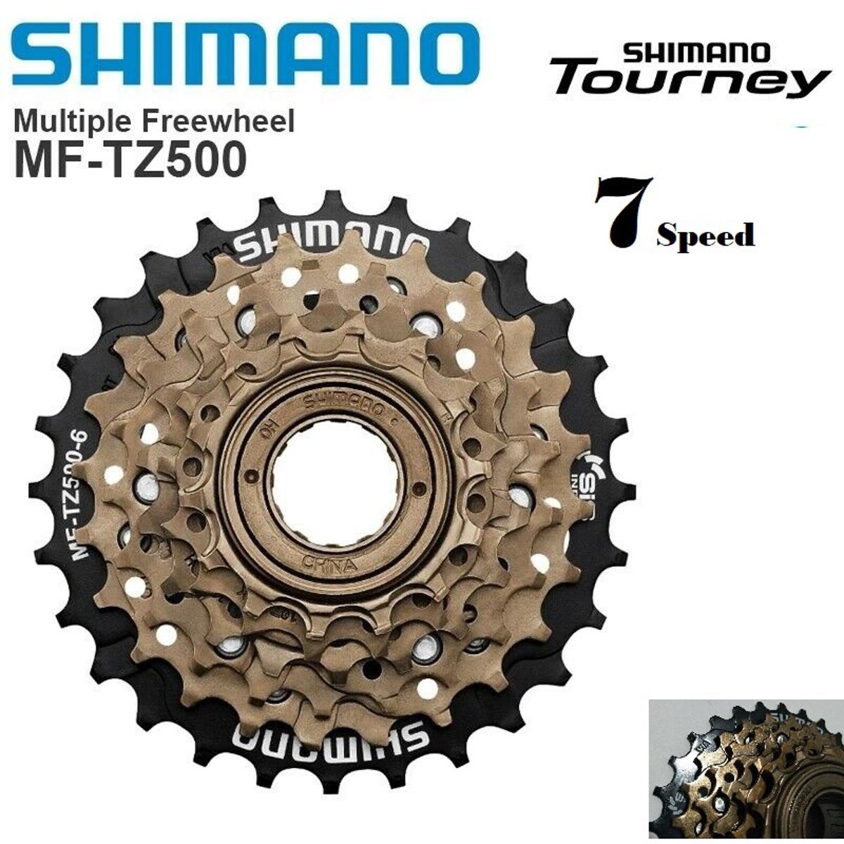 Bicycle Freewheel Shimano Tourney MF-TZ500-7 - 7 Speed Cassette Sprocket for MTB 14T-28T. 