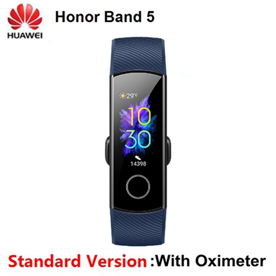 Huawei Honor Band 5 Smart Wristband With Oximeter AMOLED Touch Color Screen Swim Posture Detect 5ATM Waterproof - Global Version. 