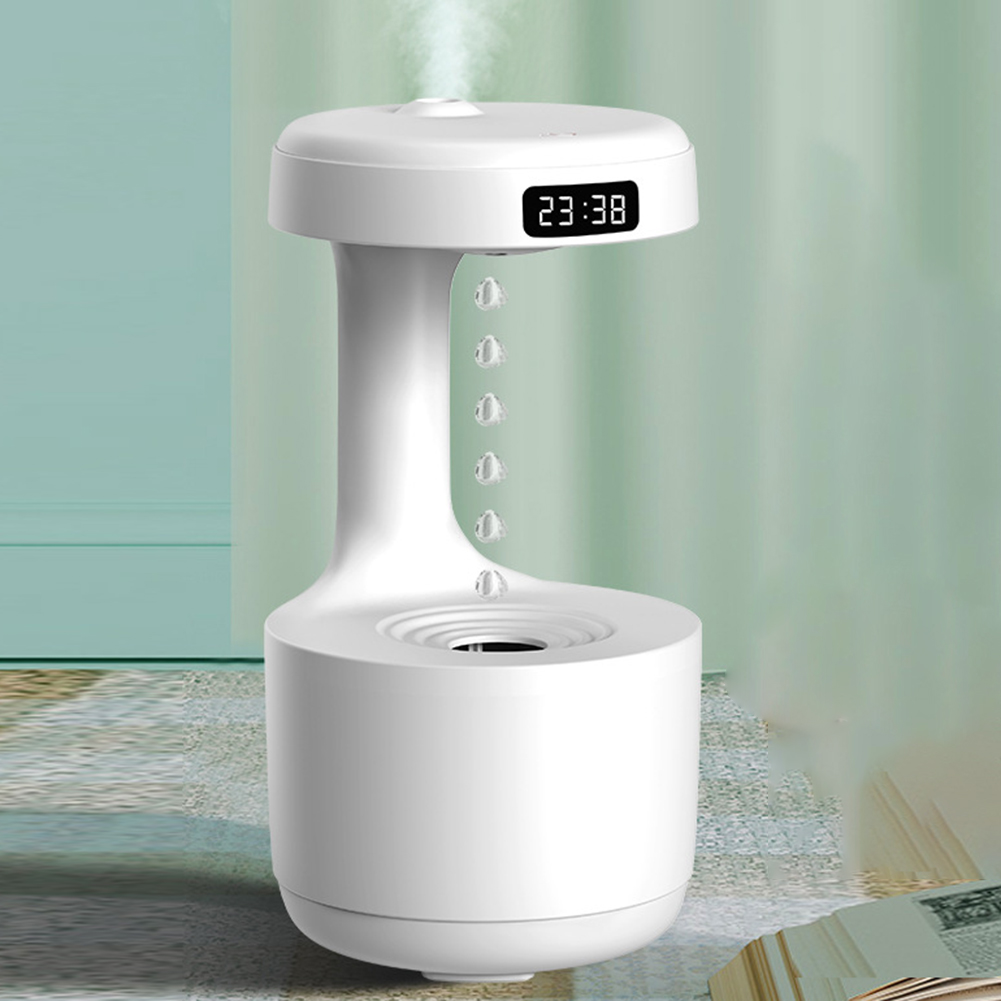 GC Anti Gravity Water Drop Humidifier, Air Humidifier With 800ml Water Tank, Timer, Touch Button, Data Cable, Ultra Silent Fountain Humidifier For Bedroom, Living Room. 
