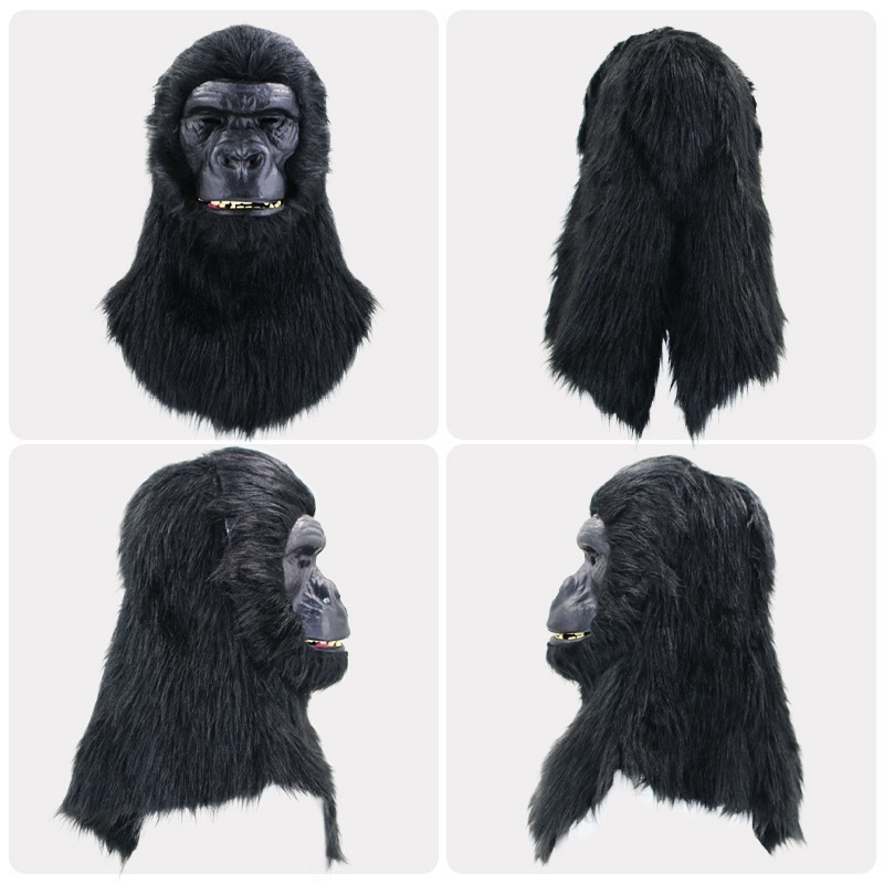 Can Open Mouth Animal Head Mask Funny Wolf Dog Tiger Gorilla Head Costume Costume Party Halloween Props Horror Cosplay Anime New. 