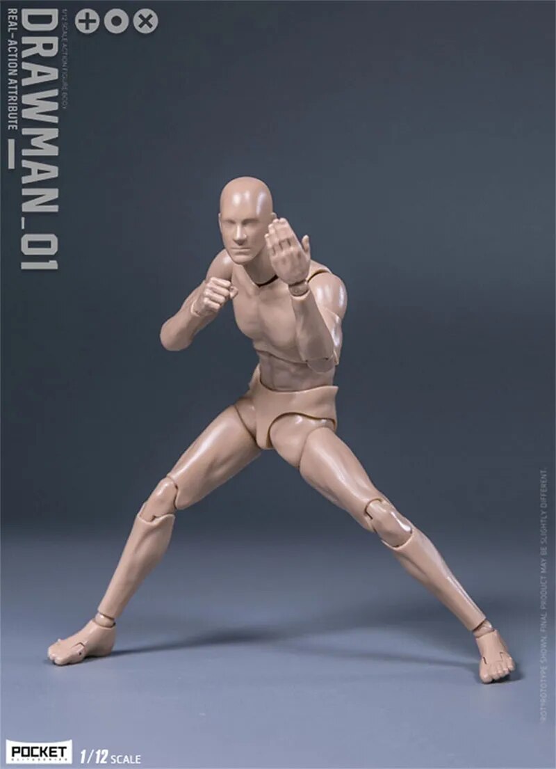 DAMTOYS DPS01 1/12 Scale Drawman Action Figure Model 14.5cm Male Flexible Joint Body for Painting Exercise. 