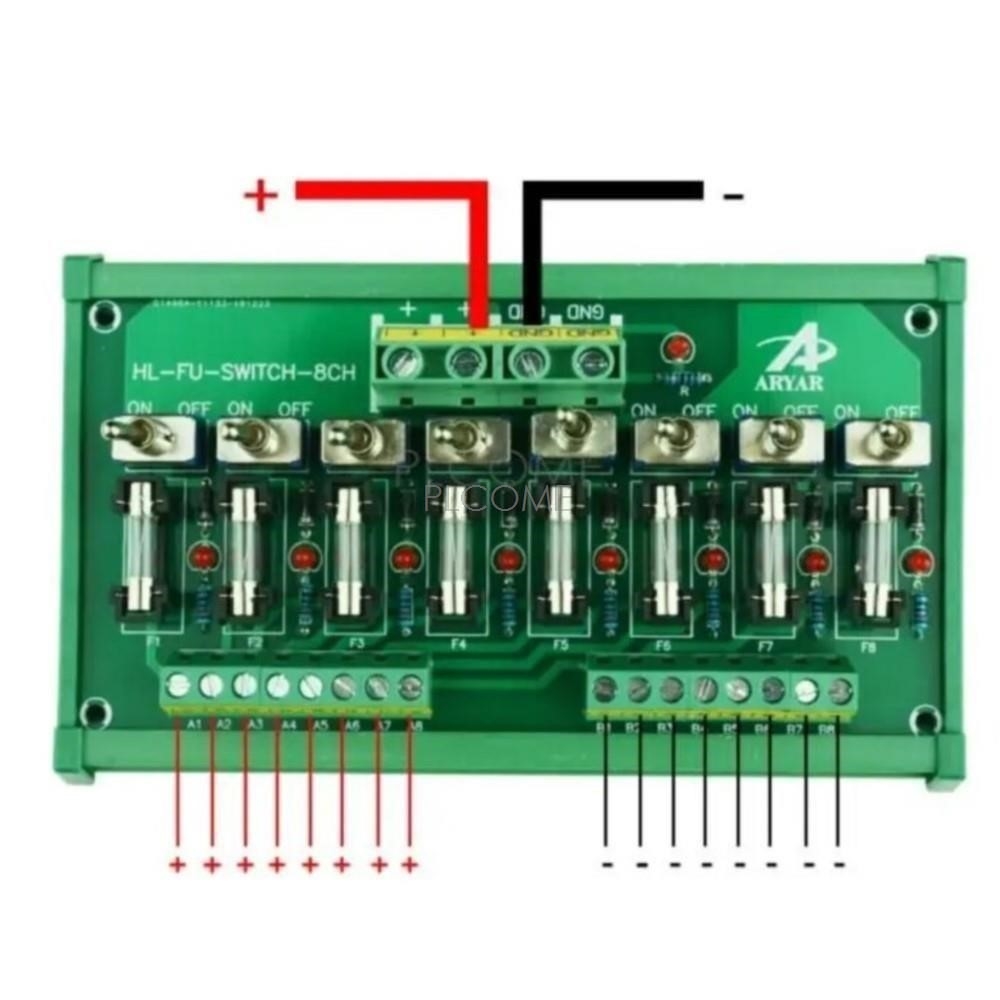 1 To 16 Channel DC Power Distribution Board With Switch ON/OFFeisure time Breaking Fuse Terminal Block For Power Supply CCTV LED Wiring. 
