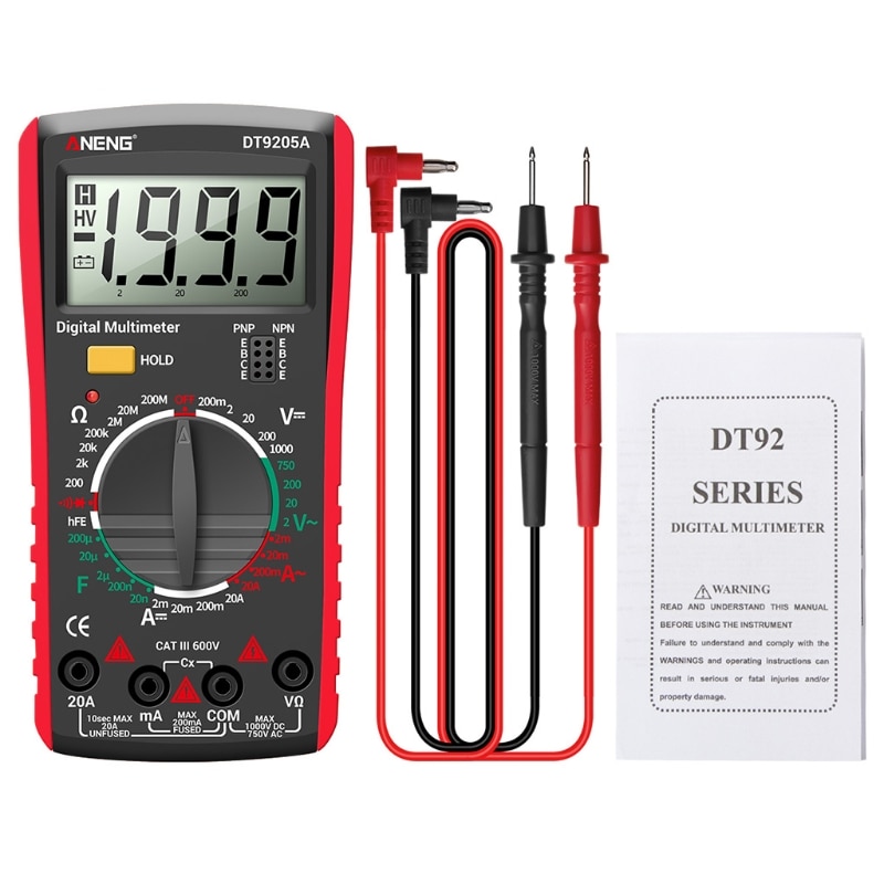 Digital Multimeter AC/DC hFE Transistor Capacity Diode Tester Electrical Tools Voltage Meter Smart Multimetro Tester. 