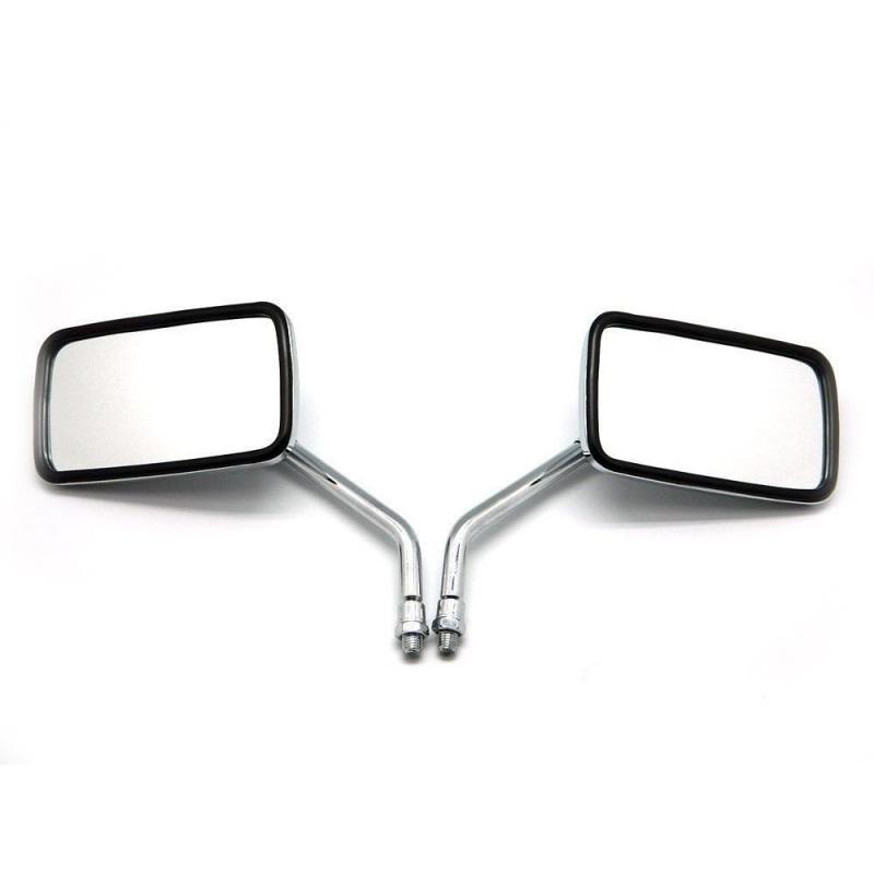 Motorcycle Chrome Rearview Side Mirrors Fashional Cool Square Shape Rear View Mirror. 