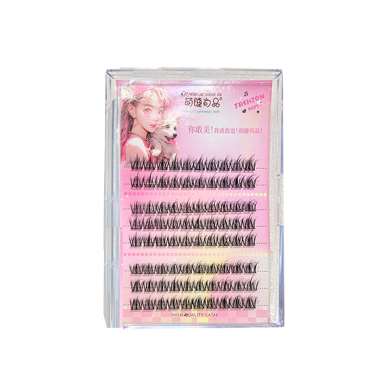 Cute Shangpin Large Capacity 5D Mink Veet Baby Bending Lazy Trilogy False Natural Comics Single Cluster Eyelash. 