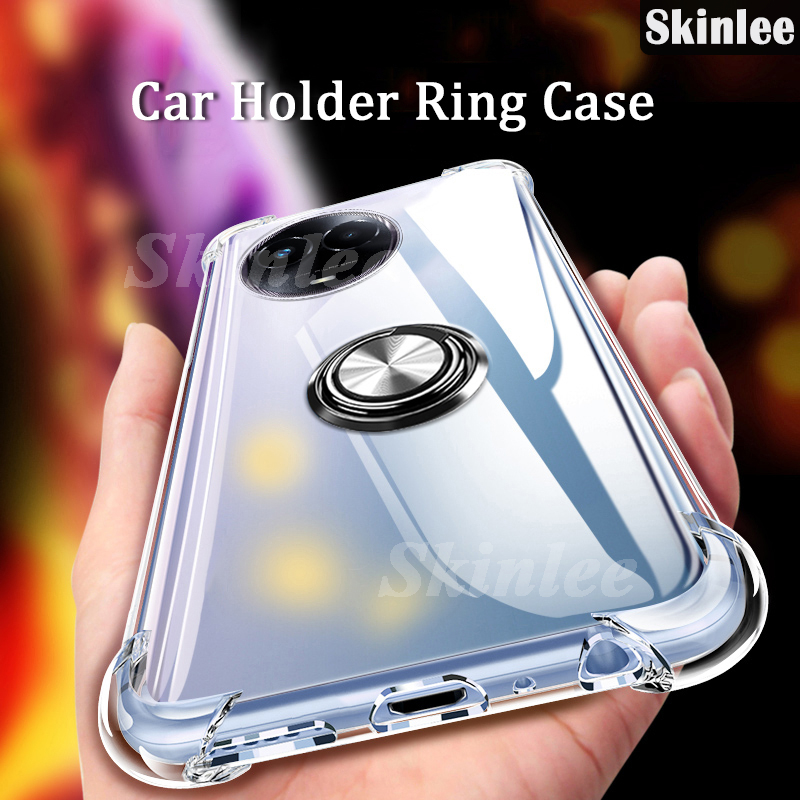 Phone case For Realme C67 5G Back cover Ring Holder Ultra Thin Transparent Car Navigation Soft Silicone Clear cover For RealmeC67 5G Cover cases