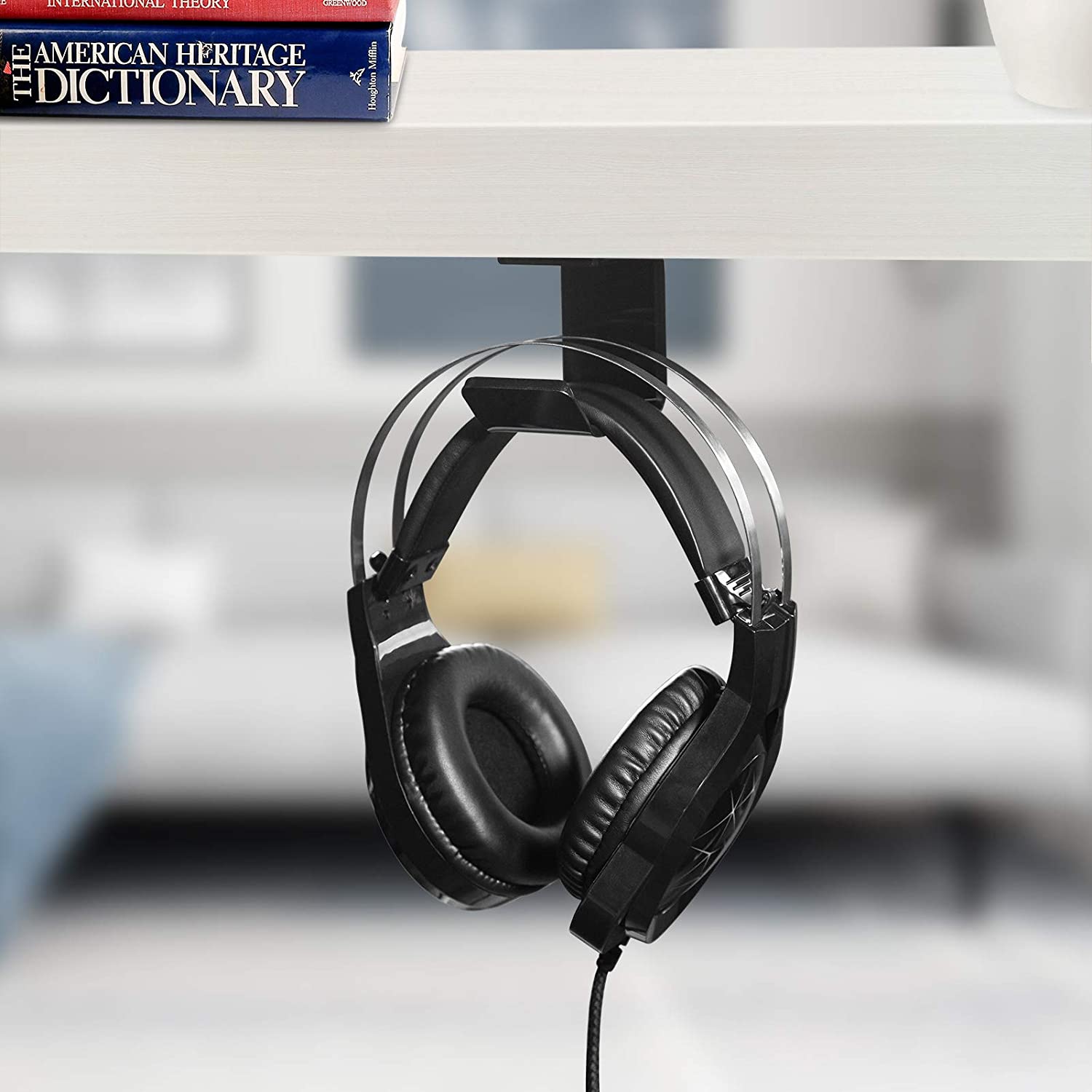 【Lejia】DAMILE 2PCS Headphone Bracket Headset Internet Cafe Game Display Stand Anchor Headset Shelf Sturdy Holder Computer Office Home. 
