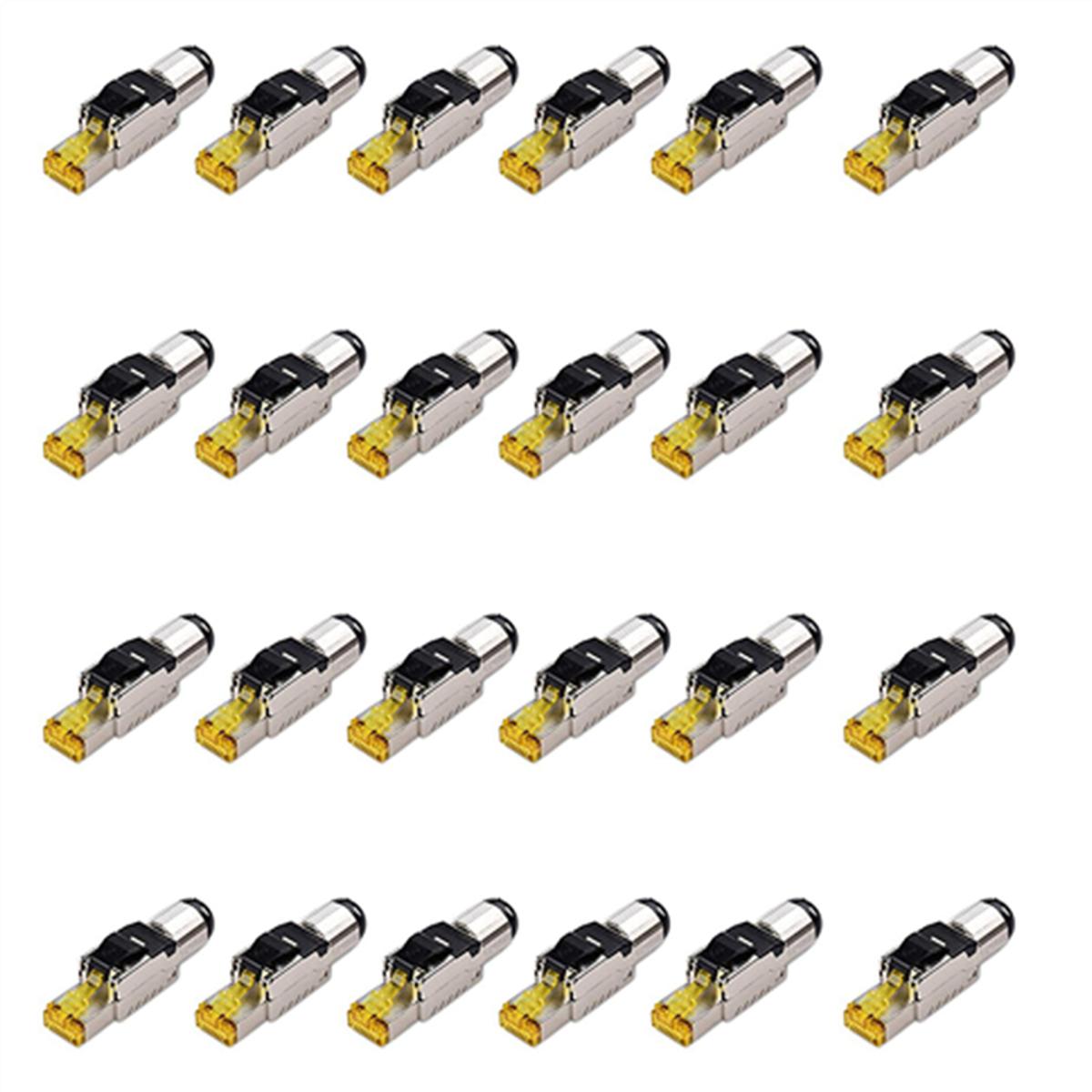 24-Pack Tool Free Shielded RJ45 Cat 8, Cat8 Field Termination Plug, Cat8 Connector, Cat8 Plug