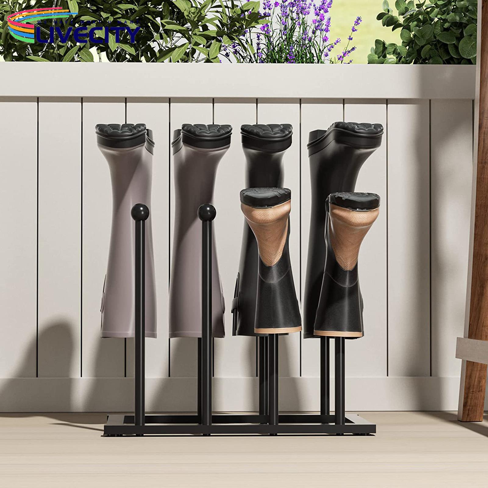 Compact Shoe Storage Vertical Metal Boot Rack Free Standing Shoe Drying Stand for Wader Tall Boots Cowboy Boots Multifunctional Shoes Organizer for Dorm Room Closet Entryway Bedroom for Closets. 