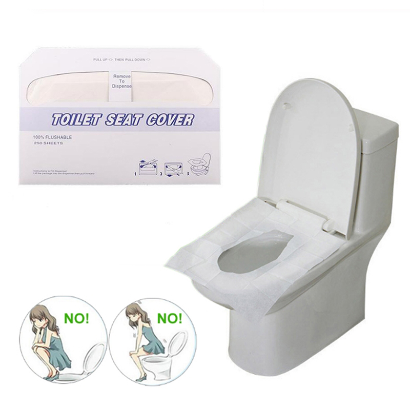 250X Disposable Paper Toilet Seat Cover Flushable Hygienic Health Camping Home