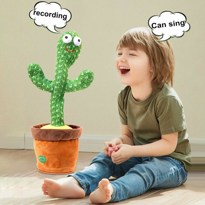 Dancing Cactus Talking Cactus Stuffed Plush Toy Electronic Toy with Song Plush Cactus Potted Toy Early Education Toy for Kids. 