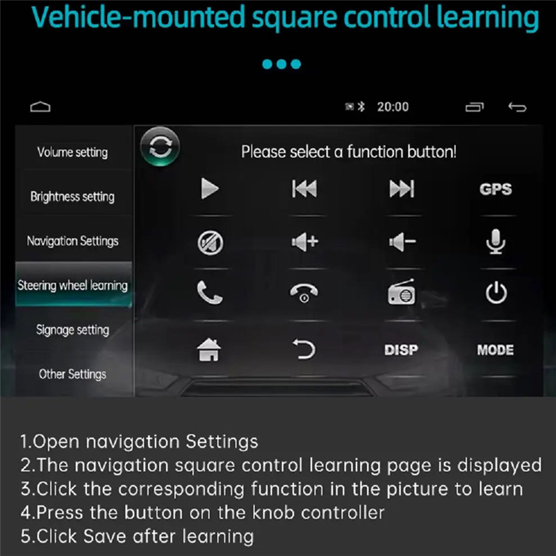 Car Steering Wheel Multi-Function Control Button Handle Key Universal Android Radio DVD 2 Din Android Wired Control Replacement Parts. 